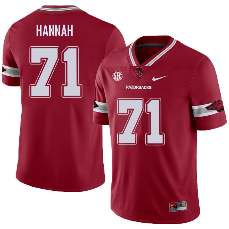 Men #71 Jackson Hannah Arkansas Razorback College Football Alternate Jerseys Sale-Cardinal